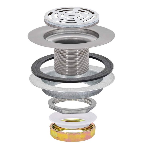 EZ-FLO Kitchen Sink Strainer with Flange and Die-Cast Nut, Stainless Steel Flat-Top Strainer with 3-1/2 Inch to 4 Inch Opening, 30031