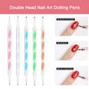22 Pcs Nail Art Brushes Set, 1 Pcs Resin Nail Art Palette, 15 Pcs Nail Art Brushes, 5 Pcs Nail Art Dotting Pens, 1 Pcs Cosmetic Makeup Spatula Stirring Rod, Nail Design Tools for Nail Art Home Salon