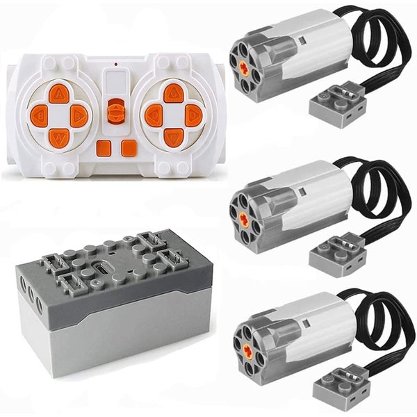 NIIZ 5 Pieces Speed Power Functions Motor App Remote Control Programming DIY Creative Building Block Set, Science and Technology 3 M-Motors Power Functions Kits