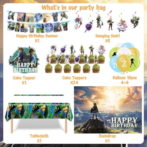 Legend Party Supplies, Legend Birthday Party Decorations Include Banner, Hanging Swirls, Tablecloth, Backdrop, Balloons, Cake Toppers