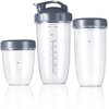 Replacement Cups Kit 18oz Short Cup 24oz Tall Cup 32oz Colossal Cup with Flip-Top To-Go Lid and Stay-Fresh Resealable Lid Compatible with NutriBullet 600w and Pro 900w Blenders