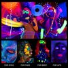 MEICOLY Neon Face Paint,Glow in The Dark Body Paint,Fluorescent Water Activated Face Paint for Adult and Children,Halloween Single Color White Face Paint Water Based Split Cake,1.05oz,White/UV Blue