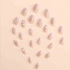 Enppode Coffin Press on Nails Medium Fake Nails Pink Stick on Nails for Women 24 PC/Set