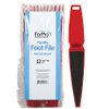 ForPro Professional Collection Pedicure Paddle Foot File, Double-Sided Foot File for Heels, Disposable & Sanitizable, 120/180 Grit, Red, Pack of 12