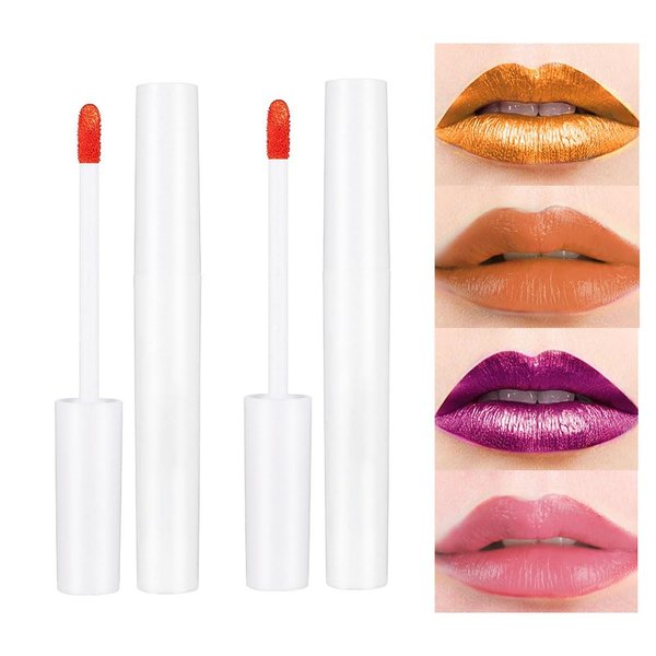 CAKAILA 2Pcs Lip Stain Peel Off Kit,Matte Magic Lip Stain Tint Long Lasting Lip Gloss Sets Peel Off Colored Colors,Nonstick Cup Tear-off Peel Off Lipsticks Makeup for Women Girls