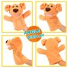 Easfan Puppy Hand Puppet Soft Animal Plush Toy with Movable Mouth Interactive Storytelling Cute Dog Toys Creativity Imagination Christmas Birthday Gifts for Toddlers Kids, Brown