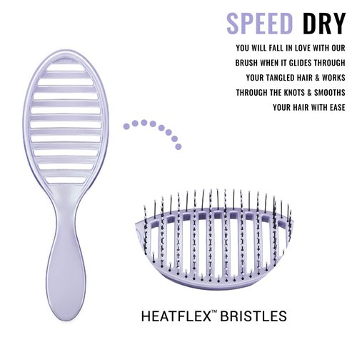 Wet Brush Speed Dry Hair Brush - Purple (Osmosis) - Vented Design and Ultra Soft HeatFlex Bristles Are Blow Dry Safe With Ergonomic Handle Manages Tangle and Uncontrollable Hair - Pain-Free