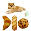 Cooway Cute Dog Toys Set,Food Shape Dog Squeaky Plush Toys for Puppy, Cute Stuffed Breads Breakfast Dog Teeth-Cleaning Chew Toy with Squeakers for Puppy Small Medium Dogs (3 Pack)