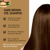 Fvquhvo Dark Brown Hair Dye Shampoo for Gray Coverage, Argan Oil Instant Hair Color Shampoo, Semi-Permanent Brown Hair Shampoo, Long Lasting Brown Hair Dye, Brown Shampoo Easy to Use (Dark Brown)