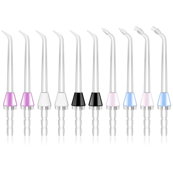 MySmile 10 PCS Replacement Jet Tips Oral Irrigator Nozzle Set Compatible with Waterpik Water Flosser, Includes Classic Tips Periodontal Pocket Tips and Plaque Seeker Tips