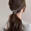 6Pcs Bow Ponytail Holder Hair Ties Metal Bowknot Hair Elastic Scrunchies Hair Rubber Bands Hair Ropes Headbands Decorative Hair Accessories for Women Girls