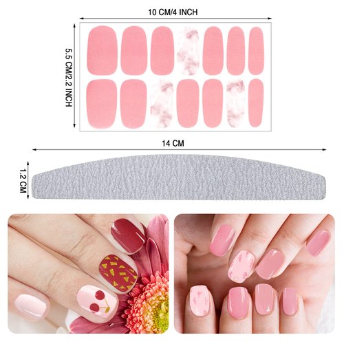 Maitys 560 Pieces Jamberry Nail Wraps Real Nail Polish Stickers Nail Wrap Nail Polish Strips Decals DIY Glitter Nail Adhesive Full Wraps Art Set with Nail File for Women Girls (Glitter Style)