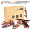 TIME4DEALS Fingerboard Mini Finger Skateboards Toys 12PCS Professional Finger Boards Set Creative Fingertips Movement, Mini Skateboard Starter Kit Finger Sports Party Favors Novelty Toy Gift for Kids