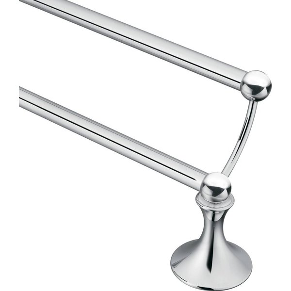 Moen DN7722CH Lounge Collection 24-Inch Bathroom Double -Towel Bar, Chrome