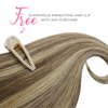 Marat Wire Hair Extensions 14 inch 75g Balayage Chocolate Brown to Honey Blonde Remy Human Hair Extensions with Fish Line Invisible Wire Hair Extensions Real Human Hair Hair Extensions