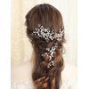SELFCLOUD Brides Rhinestone Flowers Hair Comb Crystals Hair Pins Bridal Wedding Hair Accessories Hair Piece Jewelry Headpiece for Brides Wedding Women and Girls Proms (3PCS) (GOLD+LIGHT PINK)