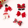 HIPIHOM 8Pcs Christmas Hair Clip Santa Gingerbread Reindeer Hair Barrettes Gift Wrap Bows Cute Christmas Hair Accessories