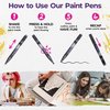 PINTAR | 14 PACK | Metallic Acrylic Paint Markers Extra Fine Point | Leather, Shoes, Rock Painting, Wood, Glass | Metallic Paint Pens | Pack of 14, 0.7mm