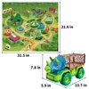 TEMI Dinosaur Truck Toy for Kids 3-5 Years, Triceratops Transport Car Carrier with 8 Dino Figures, Activity Play Mat, Dino Eggs and Trees, Capture Jurassic Dinosaurs Play Set for Boys and Girls