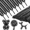 ZBYDNG 260 Balloons, Thickening Long Balloons for Tying Balloon Arch, Twisting Latex Animals Magic Modeling Skinny Birthday Balloons for Kid‘s Party Wedding Decoartion 100pcs （Metallic Black）