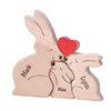 Personalized Wooden Puzzle with 2-8 Family Name,Wooden Rabbit Puzzle,Customizable Wooden Puzzle for Home Decor and Thoughtful Gifts,Birthday for Mom, Dad (Rabbit)