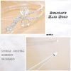 Yovic Rhinestone Bow Headbands Double Crystal Hairbands Silver Wedding Headpiece Women Bowknot Hair Accessories for Party Costume (Silver)