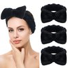 SINLAND Spa Facial Headband for Shower and Washing Face Women and Girls Bow Hair Band Facial Makeup Head Wrap Ultra Soft Terry Cloth 3 Pack