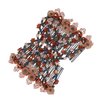 Ruihfas Vintage Beaded Crystal Flower Easy Stretchy Double Clips Hair Comb Hair Accessories (Coffee)
