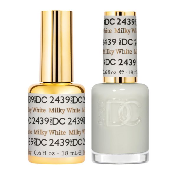 DND Gel DC Sheer Polish Set - 1 each of Gel Polish and Nail Polish, Milky White, 0.5 Fl Oz