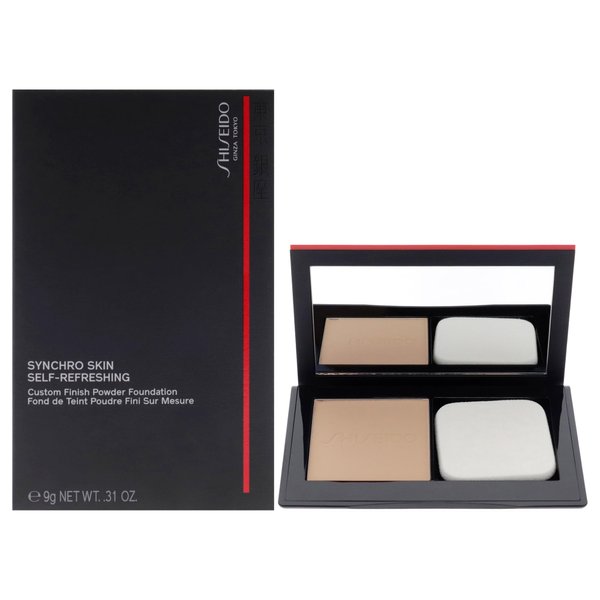 Shiseido Synchro Skin Self-Refreshing Custom Finish Powder Foundation, Opal 130-24-Hour Sheer-to-Medium Buildable Coverage with Shine Control - Smudge Proof & Non-Comedogenic