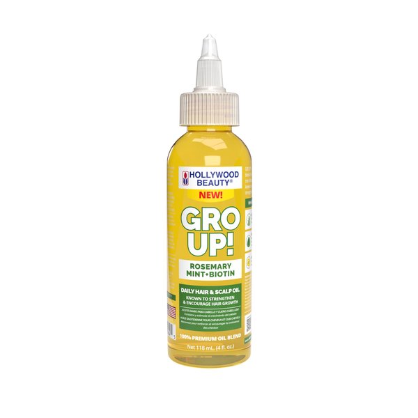Hollywood Beauty Gro Up! Daily Hair & Scalp Oil with Rosemary, Mint, and Biotin, 4 fl oz