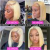 13X4 Straight 613 Blonde Blunt Cut Bob Wig Human Hair Lace Front Wigs For Black Women Pre Plucked With Baby Hair Wear and Go Glueless Wigs Human Hair HD Transparent Honey Blonde Bob Lace Frontal Wigs