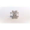 Small shiny silver metal butterfly hair claw clip with crystals