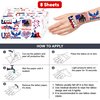 85 PCS America USA Temporary Tattoos Freedom Party Themed Patriotic Birthday Party Decorations Favors Supplies Decor American Flag 4th of July Tattoo Stickers for Kids Adults Prizes