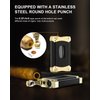 XIFEI Cigar Cutter, Stainless Steel V-Cut Cigar Cutter Built-in Cigar Puncher (Black Gold)