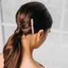 AW BRIDAL Pink Bridal Hair Comb Wedding Hair Piece Bride Hair Clip Bridesmaid Wedding Hair Accessories (Gold)