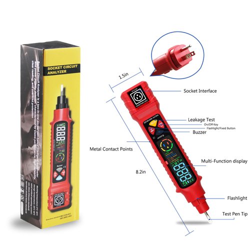 FRANKEVER Voltage Tester/Non-Contact Voltage Tester, Dual Range AC 2-440V,50Hz-60Hz Live/Neutral Wire Tester, Electrical Tester with LCD Display, Wire Breakpoint Finder,Light Fuse Checker Repair Tool