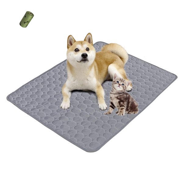 MICROCOSMOS Summer Cooling Mat & Sleeping Pad- Water Absorption Top, Materials Safe, Easy Carry, EZ Clean. Keep Cooling for Pets, Kids and Adults.(Dark Grey, 40" x 28")