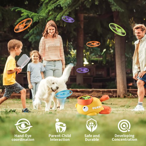 Outdoor Toys,Toys for Age 5-7,Outside Toys for Kids,Yellow Duck Disc Launcher,Flying Disc Chasing Games,Fun Family Yard Activities,Birthday Gifts for Age 3 4 5 6 7 8 Year Old Toddler Boys Girls