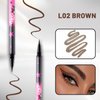 Unicos Liquid EyeLiner, Long-Lasting with 24 Hour wear, Waterproof Eye makeup, Smudge Resistant, Ultra-Fine Tip 0.1mm Tip,Vegan & Cruelty Free (Brown)