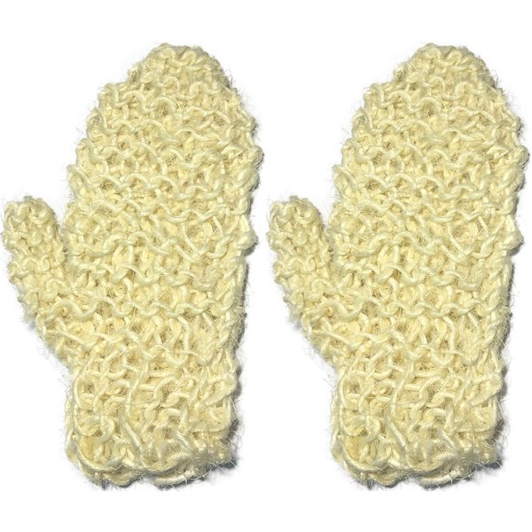 2 PACK 100% Natural Exfoliating Sisal Fiber Loofah Glove Mitt Mitten - Bath Sponge Scrubber Remove Dead Skin - Great for Skin Care in the Bath - Spa or Shower For Human or Pets