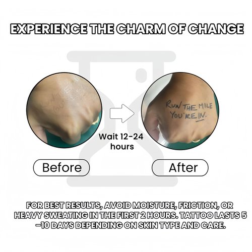 Run The Mile You're In Temporary Tattoos (3 Sheets) – Motivational Fine Line Vegan Ink – Waterproof & Sweatproof – Marathon, 5K, Ultra Race Day Tattoo for Runners, Realistic Minimalist Look