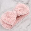 YISSION 4PCS Spa Headband with Bow No Slip Head Band for Face Wash Makeup Skincare Facial Headband Elastic Hair Band Microfiber Headbands for Women Girls (Pink)