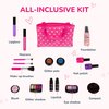 Wonder Products PixieCrush Pretend Makeup Kit for Toddlers - Deluxe 16 Piece Set - Kids Makeup Kit - Realistic Pretend Play Makeup for Little Girls - Ideal for Toddlers' Creative Fun - Pink Carry Bag