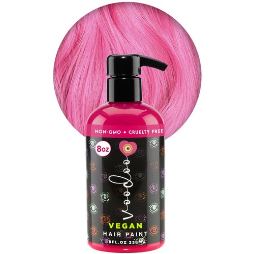 VOODOO Pink Hair Dye (Puppy Love) 8 Oz I Pastel Pink Hair Dye I Vegan & Cruelty-Free Pink Hair Dye | Ammonia, Sulfate & Paraben-Free | Vivid & Bright Intermixable Temporary Hair Color | (8 Oz)