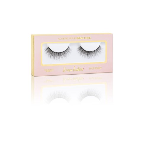 Icona Lashes False Eyelashes Pack - Fake Eyelashes Extensions - Soft, Fluffy Falsies with Tapered Ends & Professional-Grade Band - Handmade, Vegan, Reusable - Natural Black - Love Story