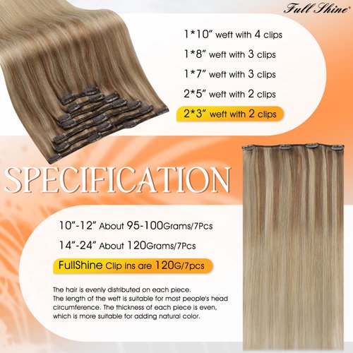 Full Shine Balayage Clip in Hair Extensions Real Human Hair Blonde Human Hair Extensions Clip ins Clip in Extensions Color 10 Fading to 16 and 16 Blonde Clip in Human Hair 7Pcs 120 Gram 22 Inch
