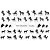 Black Horses Water Nail Art Transfers Stickers Decals - Set of 40 - A1261