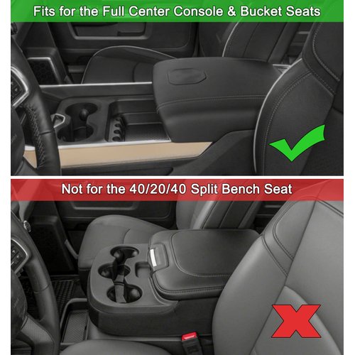 PIMCAR Center Console Organizer Upgrade Flocked Liner Interior Compatible with Dodge RAM 1500 2500 3500 2019-2024 2025 ABS Plastic Material Shell Armrest Box Insert Tray Accessories