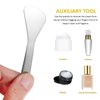 BEOSOFLOY Mini Metal Cosmetic Spatula 2pcs Stainless Steel Spatula Reusable Facial Applicator Cosmetic Spatula for Cream Lotions Moisturizers Wash-Off Masks